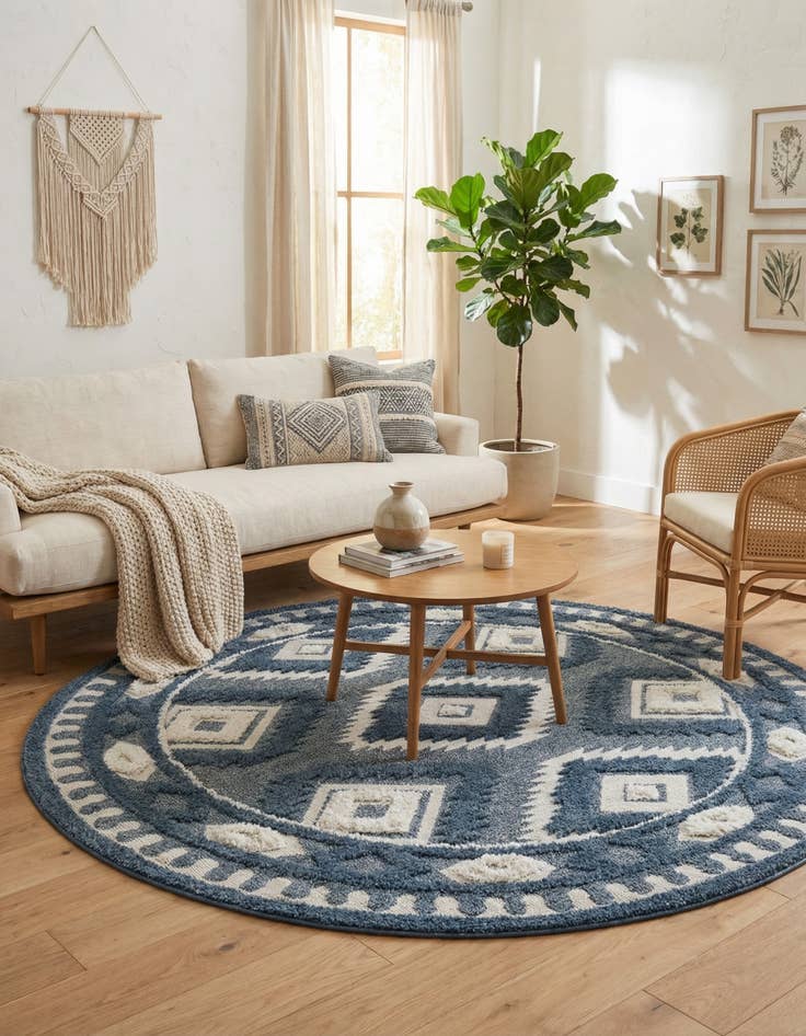 Detail image of 7' 10 x 7' 10 Boho Round Rug