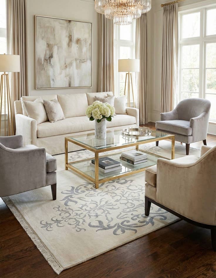 Detail image of  6' 6 x 9' 8  Hand Knotted Darya Wool Rug