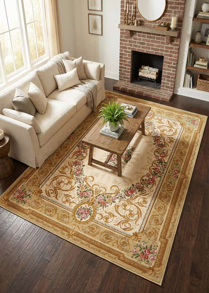 6' x 9' Easy-Clean Traditional Indoor / Outdoor Rug