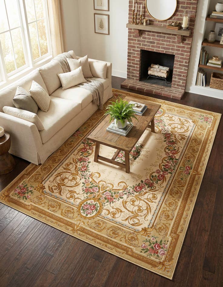 Detail image of  6' x 9'  Washable Traditional Indoor / Outdoor Rug