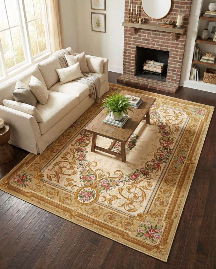 6' x 9' Easy-Clean Traditional Indoor / Outdoor Rug