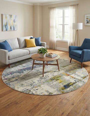 8' x 8' Washable Theia Round Rug