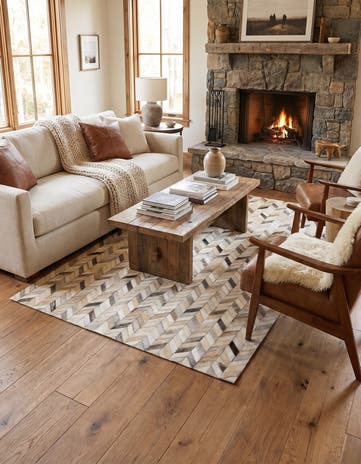 4' x 6' 1 Cowhide Stocks Rug