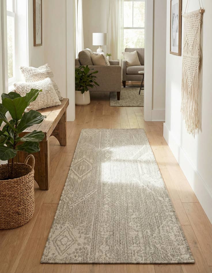 Detail image of 2' x 5'  Washable Bohemian Indoor / Outdoor Runner Rug