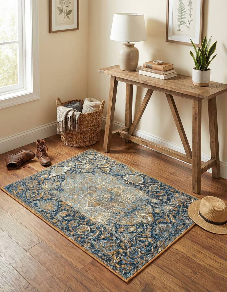 Detail image of 2' x 3'  Washable Traditional Indoor / Outdoor Rug