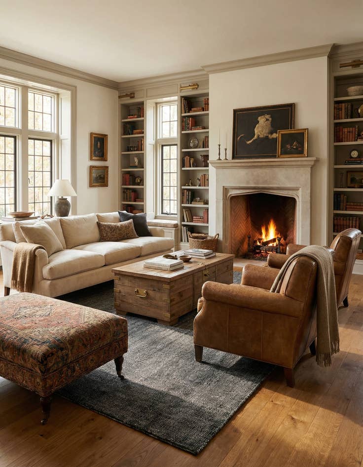 Detail image of  7' 10 x 10'  Hand Woven Jill Zarin English Manor Farmhouse Wool Rug