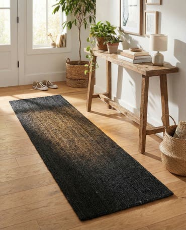  2' x 8'  Hand Braided Jute Runner Rug