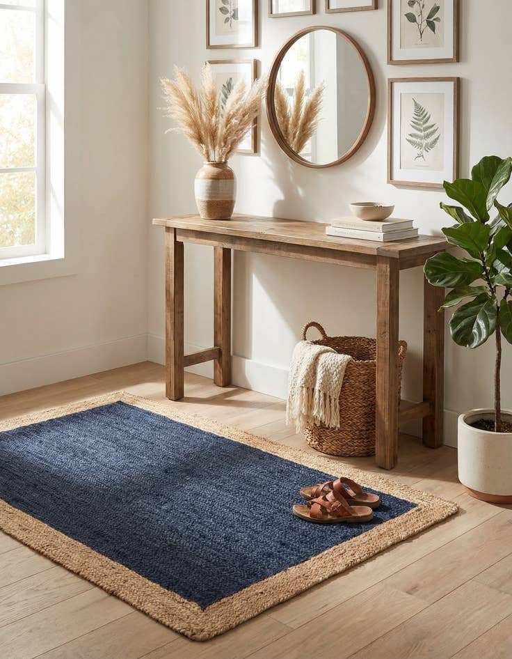 Detail image of  4' 1 x 6' 1  Hand Braided Jute Rug