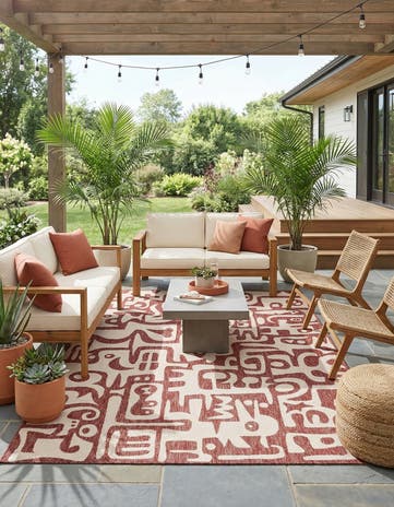 6' x 9' Easy-Clean Modern Indoor / Outdoor Rug