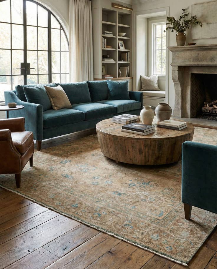 Detail image of 6' 1 x 9' 3 Hand Knotted Ultra Vintage Persian Wool Rug