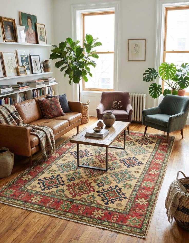 Detail image of 4' x 6' 1  Hand Knotted Kazak Rug