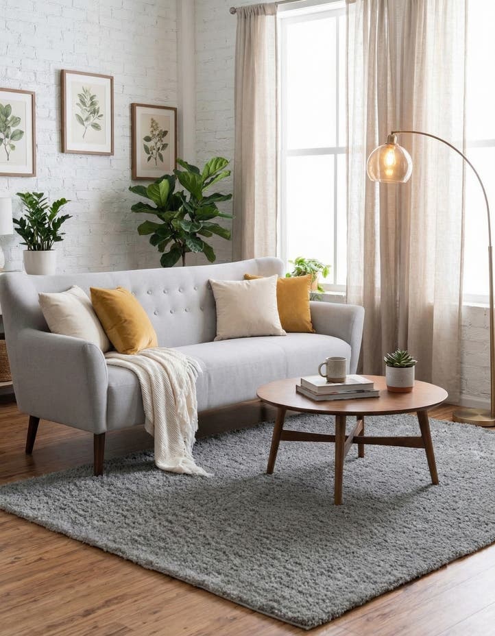 6' x 9' Soft Solid Shag Rug