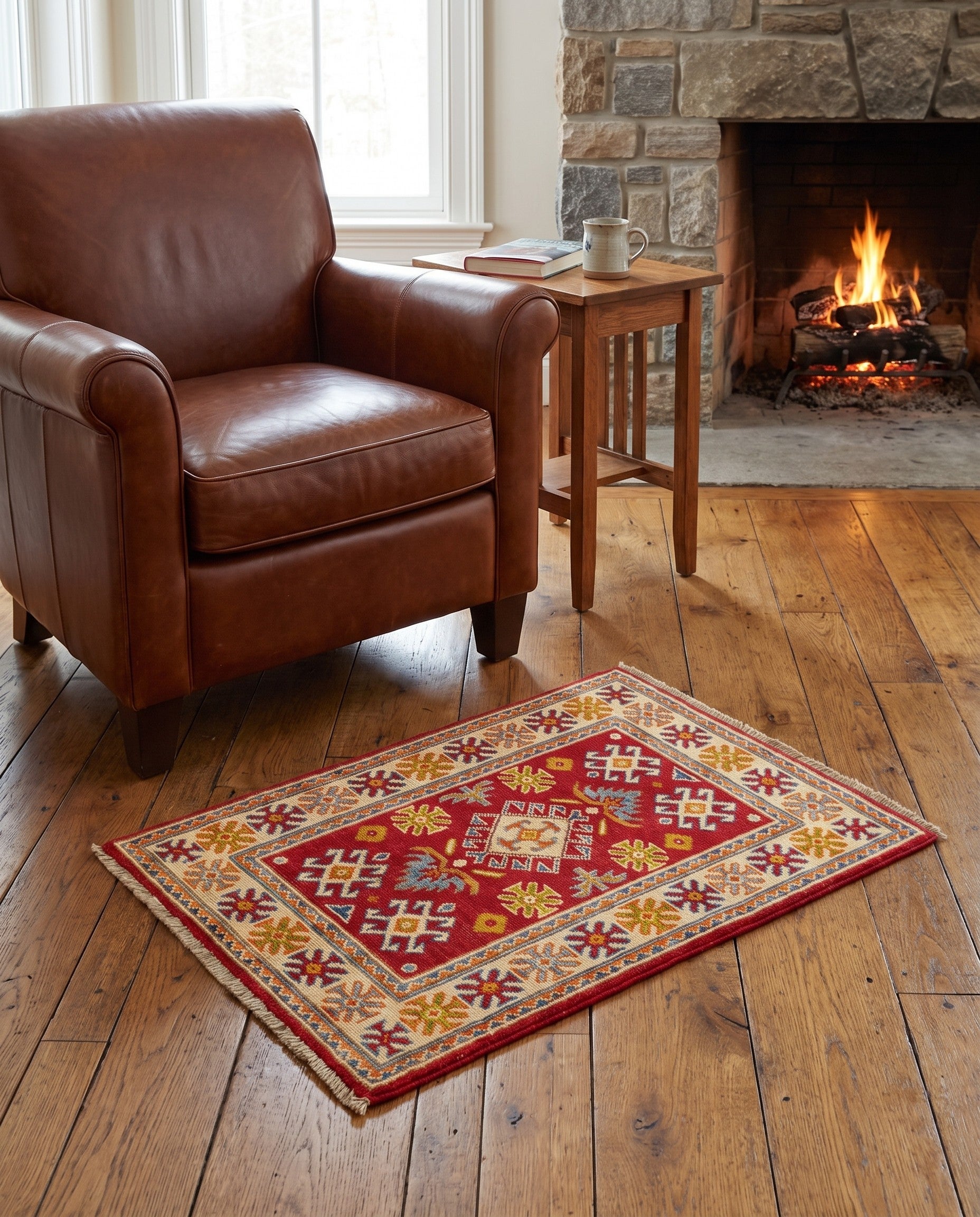 2' x 3' Hand Knotted Kazak Rug