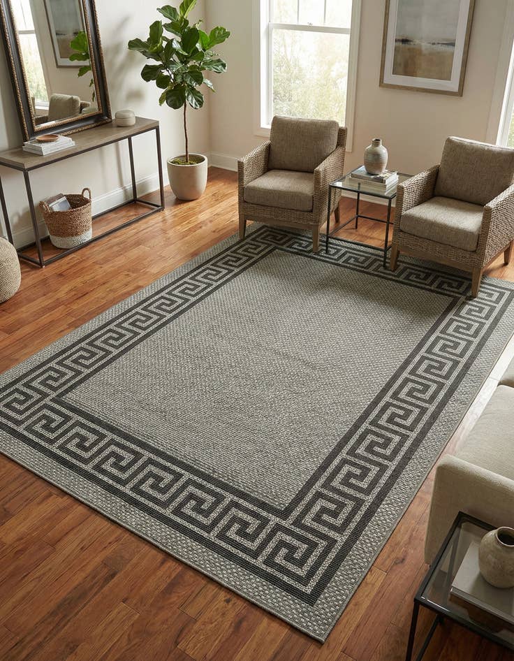 Detail image of 6' x 9'  Washable Border Indoor / Outdoor Rug