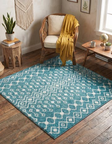 4' x 4' Moroccan Trellis Square Rug