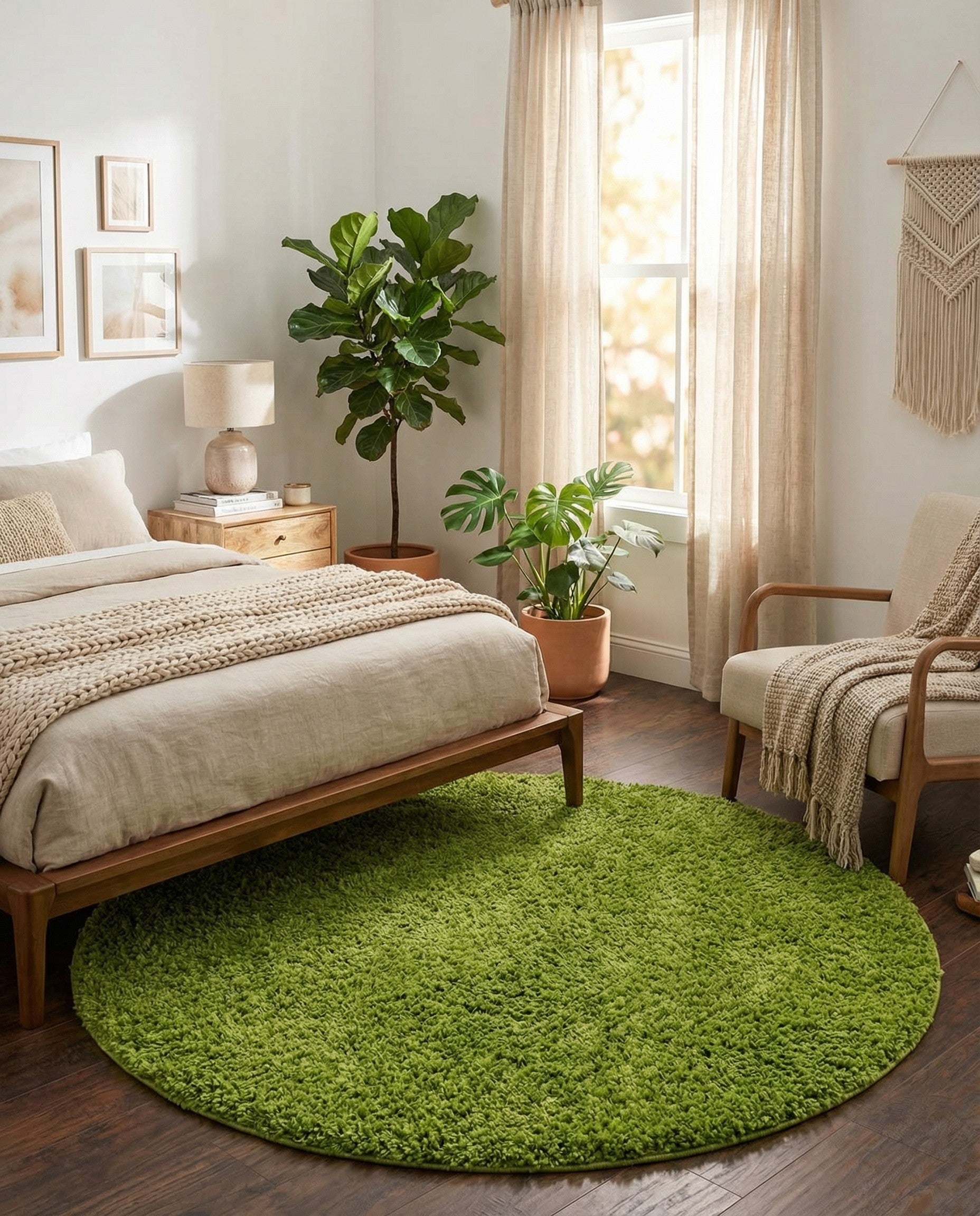 Primary image  7' 10 x 7' 10 Solid Shag Round Rug