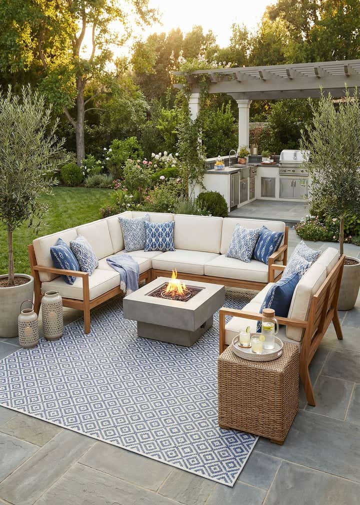 10' 8 x 10' 8 Easy-Clean Jill Zarin Costa Rica Indoor / Outdoor Square Rug