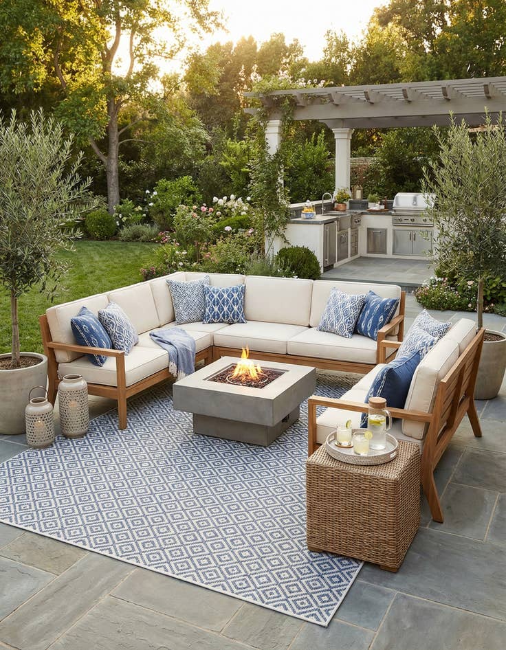 Detail image of 10' 8 x 10' 8  Washable Jill Zarin Costa Rica Indoor / Outdoor Square Rug