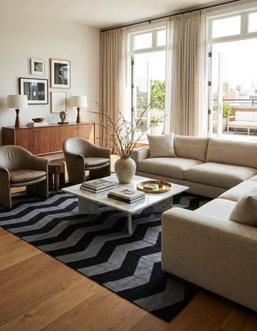 6' x 7' 7 Hand Woven Kilim Modern Wool Rug