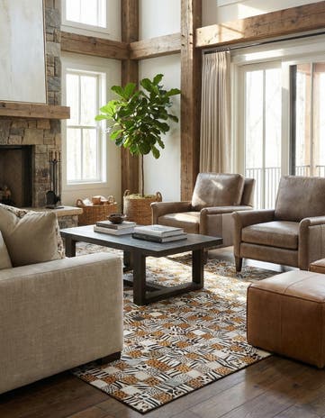 5' 1 x 8' Cowhide Leather Rug