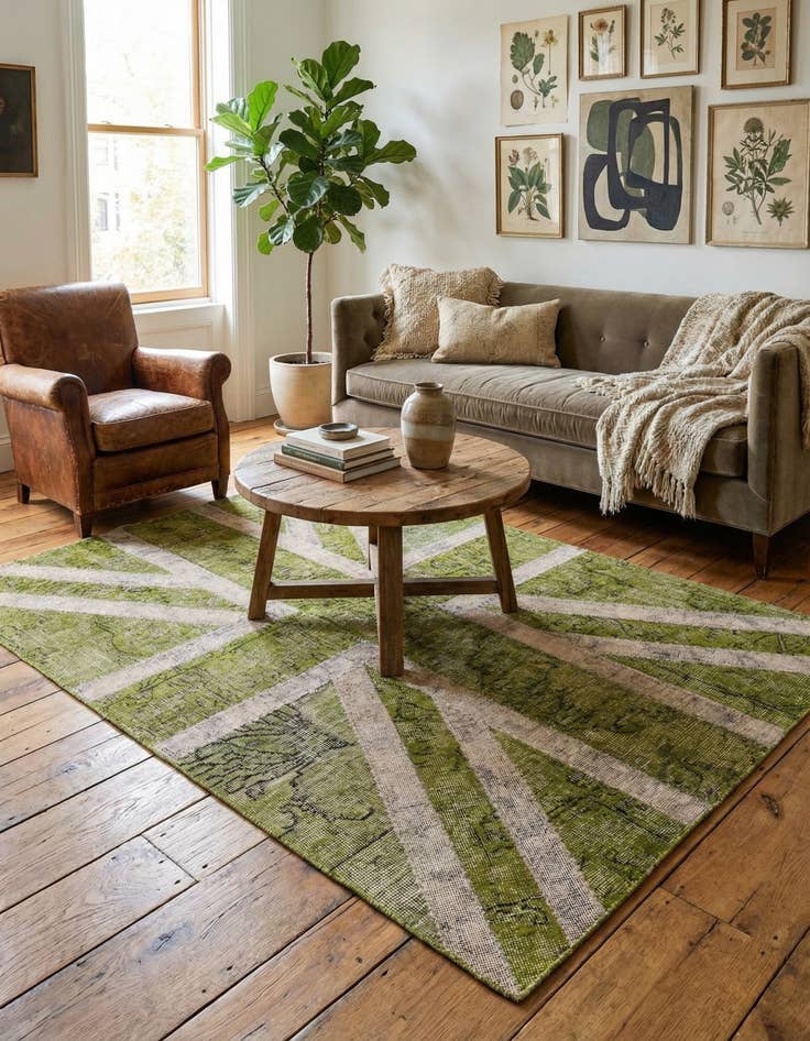 Detail image of 4' x 5' 10  Hand Knotted Ultra Vintage Persian Wool Rug