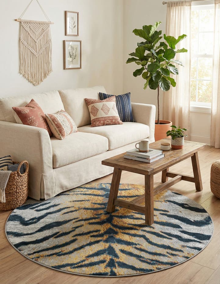 5' 3 x 5' 3 Kamala Washable Round Rug