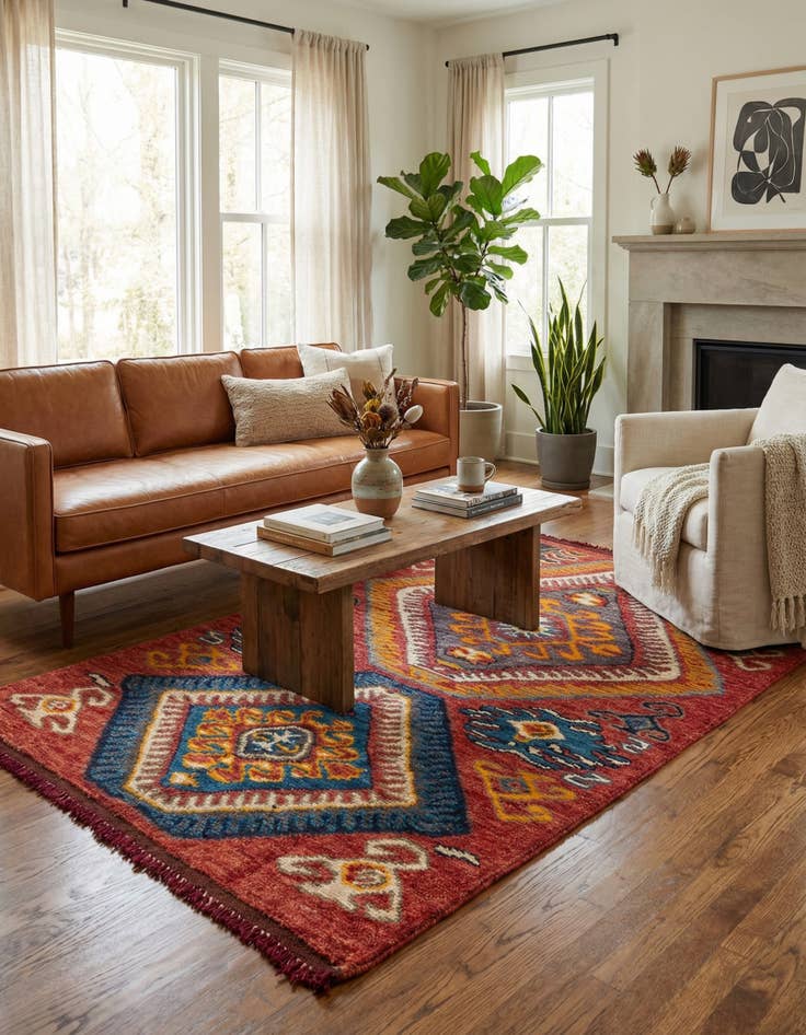 Detail image of 4' x 6' 5  Hand Knotted Darya Wool Rug