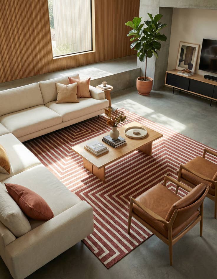 Detail image of 12' x 12'  Washable Modern Indoor / Outdoor Square Rug