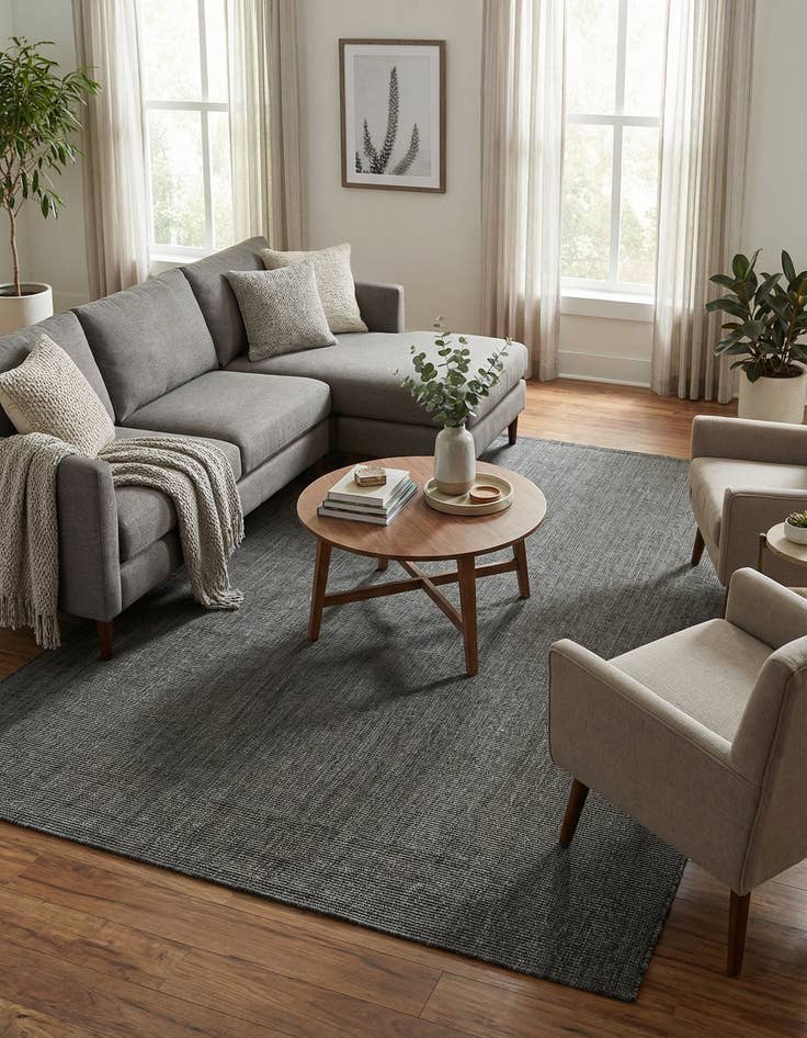 Detail image of 7' 10 x 11'  Washable Solid Indoor / Outdoor Rug