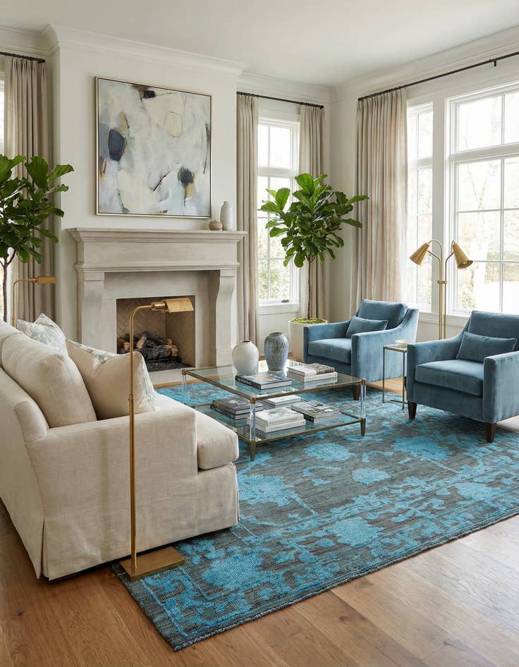 Detail image of  8' 8 x 9' 9  Hand Knotted Oushak Wool Square Rug