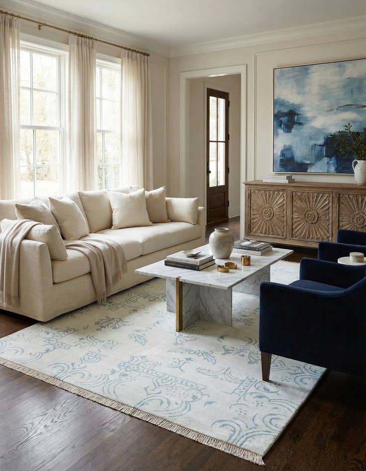 Detail image of 5' 6 x 7' 11  Hand Knotted Darya Wool Rug