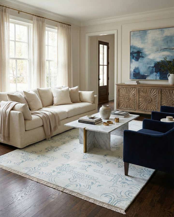5' 6 x 7' 11 Hand Knotted Darya Wool Rug