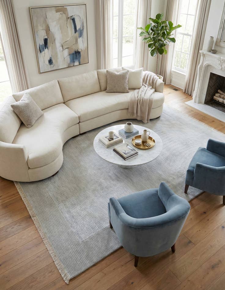 Detail image of 6' 6 x 10'  Hand Knotted Darya Wool Rug