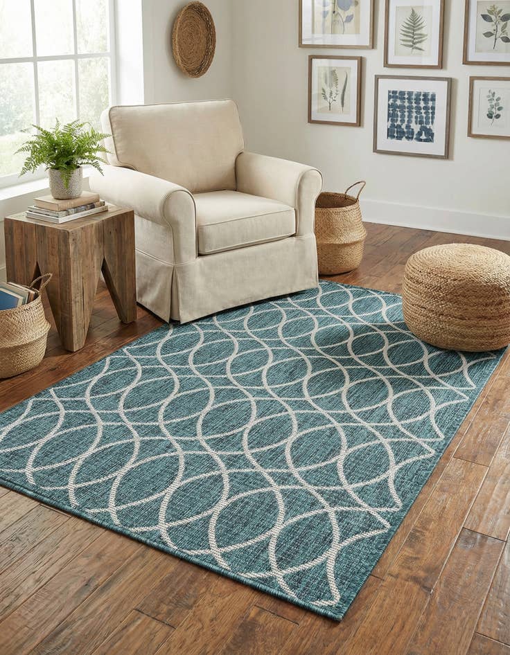Detail image of 3' x 5' 3  Washable Trellis Indoor / Outdoor Rug