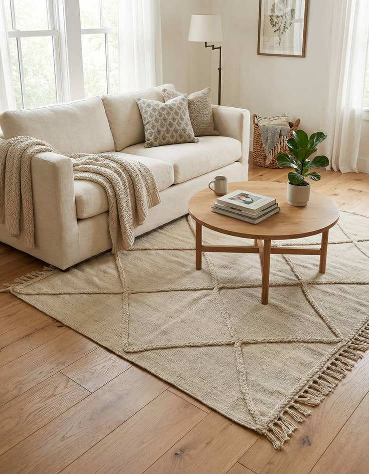 Detail image of 3' 3 x 4' 10  Hand Knotted Moroccan Wool Rug