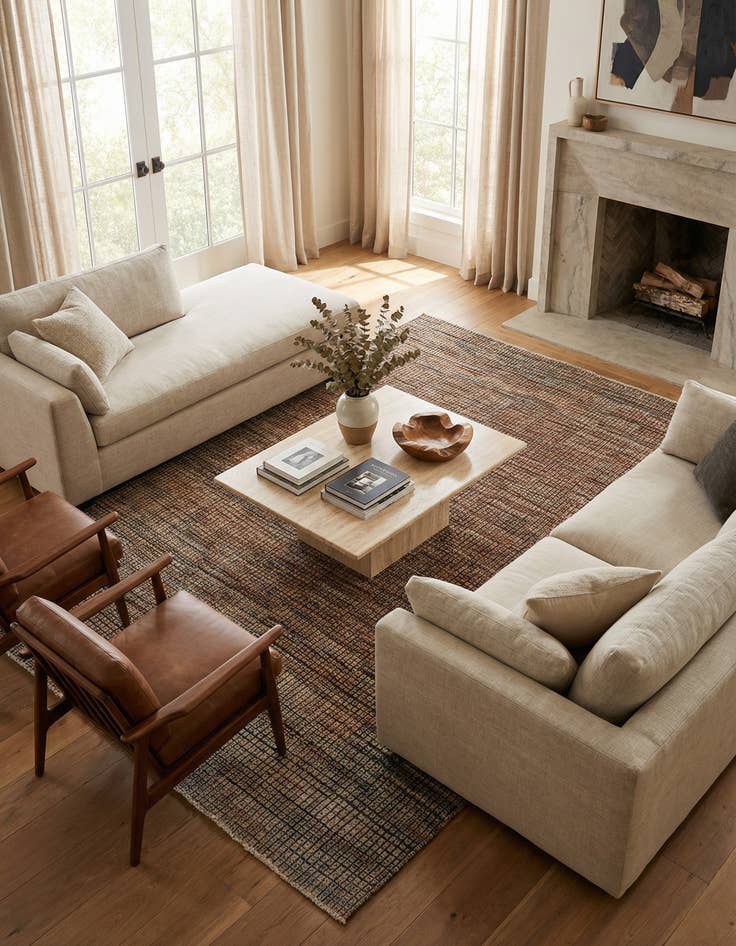 Detail image of 6' 1 x 9' 2  Hand Knotted Darya Wool Rug