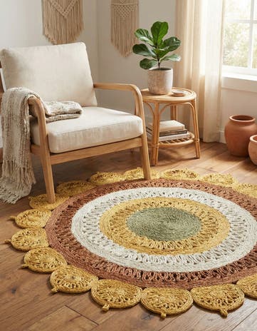 4' 1 x 4' 1 Handmade Braided Jute Round Rug
