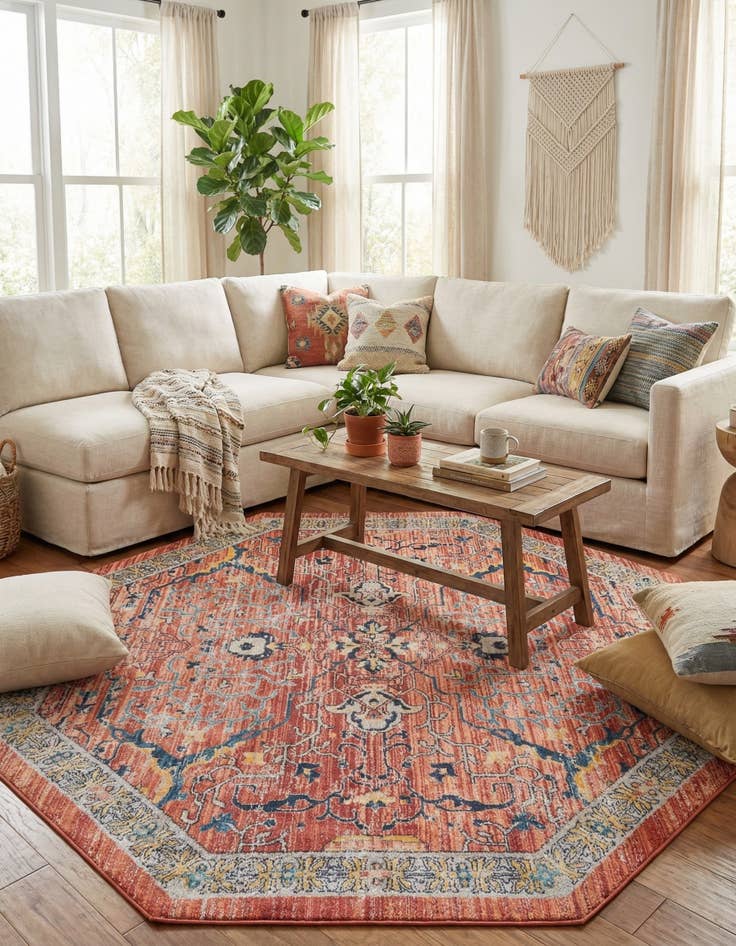 Detail image of 7' 10 x 7' 10 Lola Octagon Rug