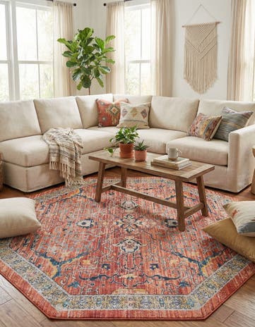 Brick Red Lola Octagon Rug