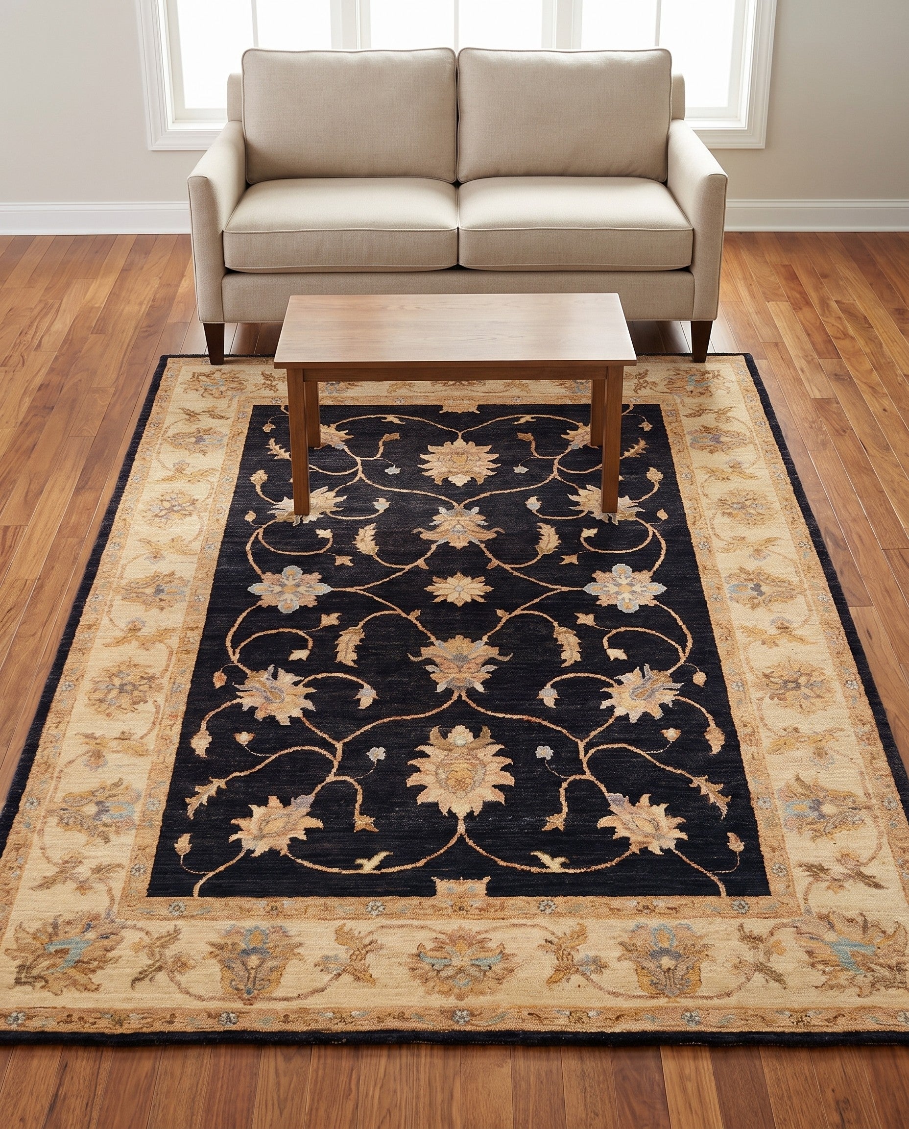 4' 11 x 6' 8 Hand Knotted Ziegler Rug