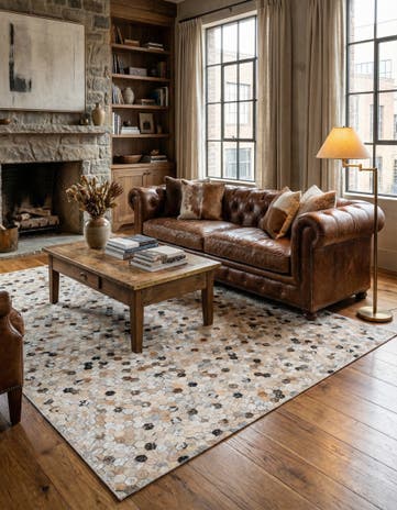 5' 4 x 7' 6 Cowhide Stocks Rug