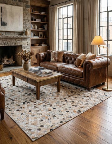 5' 4 x 7' 6 Cowhide Stocks Rug