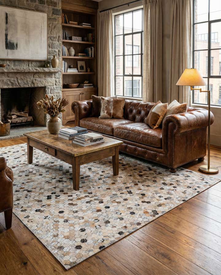 5' 4 x 7' 6 Cowhide Stocks Rug
