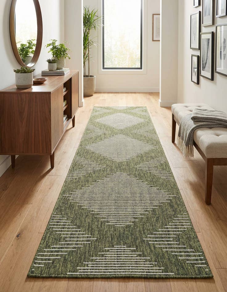Detail image of  2' 7 x 12'  Washable Modern Indoor / Outdoor Runner Rug