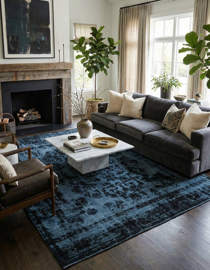 Detail image of 8' x 9' 6  Hand Knotted Ultra Vintage Persian Wool Rug