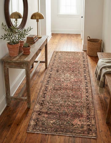 4' 2 x 9' 1 Hand Knotted Ultra Vintage Persian Wool Runner Rug