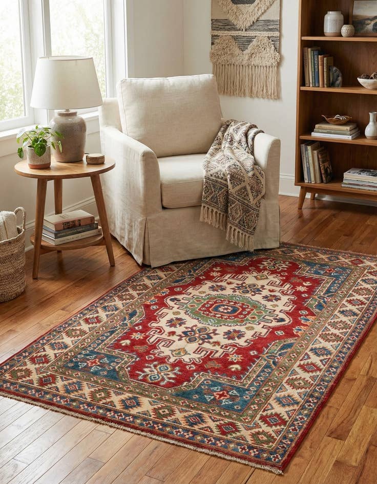 Detail image of 3' 2 x 5' 1  Hand Knotted Kazak Rug