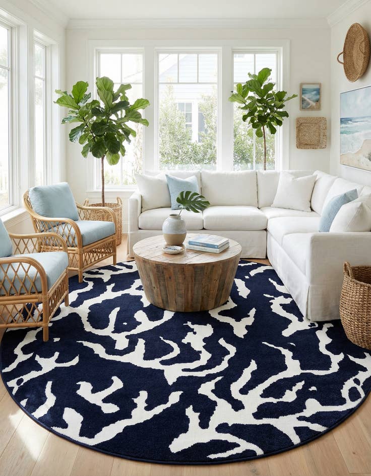 Detail image of  10' x 10'  Washable Sabrina Soto Indoor / Outdoor Round Rug