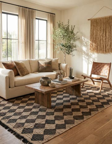 5' x 6' 4 Hand Woven Kilim Modern Wool Rug