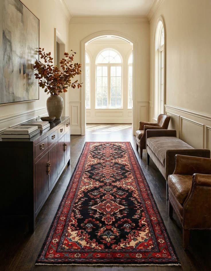 Detail image of 3' 5 x 13' 9 Mahal Wool Runner Rug